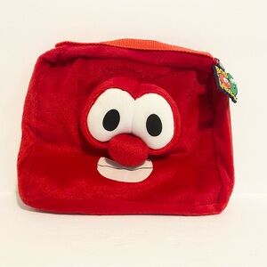 Veggie Tales Bob The Tomato 3D Plush Bible Cover Red Handled Zipper Bag Cartoon